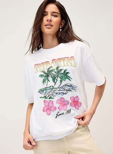 Le t-shirt ample palmiers r&eacute;tro