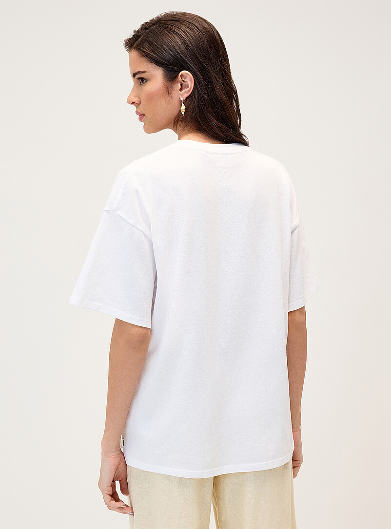 Rip Curl White Retro palm trees loose T-shirt for women