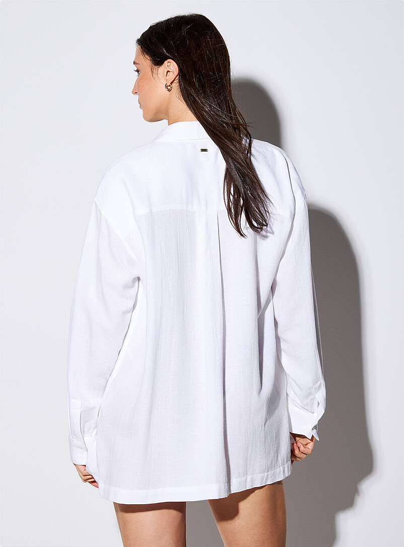 White linen-blend gauze shirt | Rip Curl | | Simons