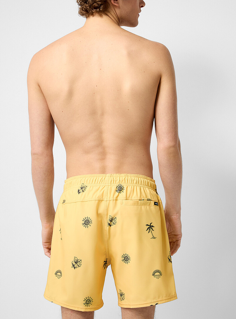 Rip Curl Golden Yellow Solar pattern yellow swim trunk for men