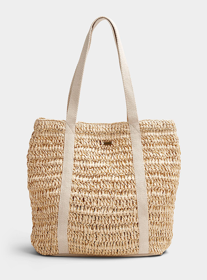 Rip Curl Sand Woven-band braided straw tote for women