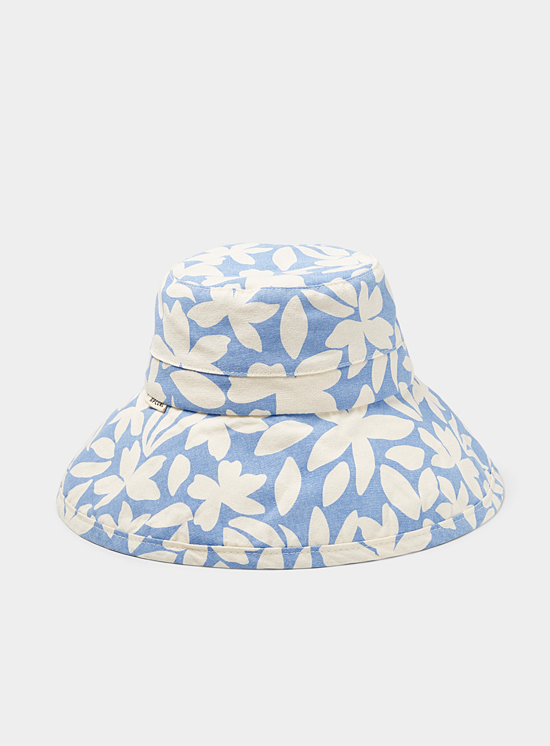 Rip Curl Patterned Blue Large pastel jacquard bucket hat for women