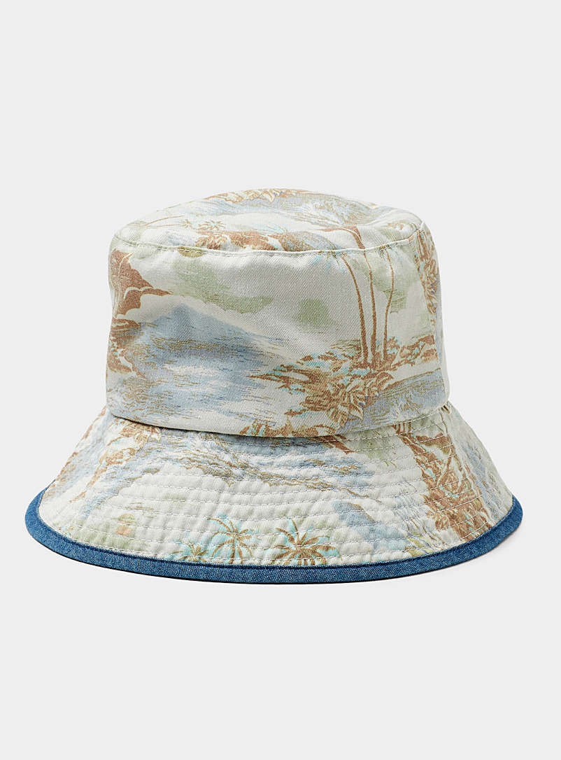Rip Curl Patterned White Postcard bucket hat for women