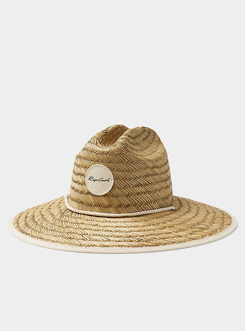 Rip Curl Cream Beige Slit straw sun hat for women