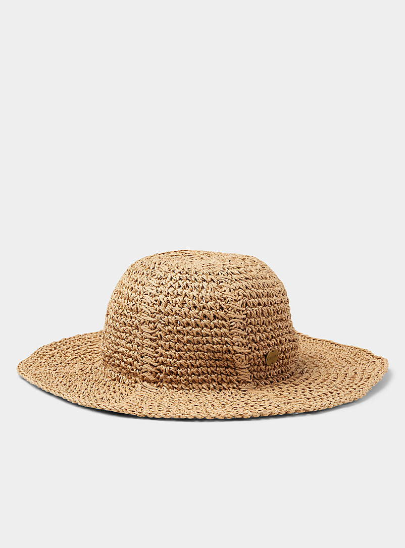 Rip Curl Ecru/Linen Crochet-like straw hat for women