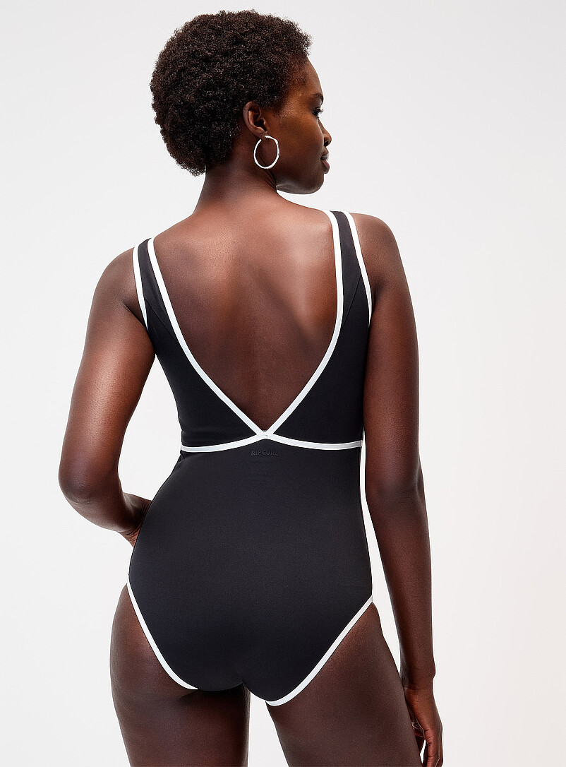 Scoop-back trimmed silhouette one-piece product image 3