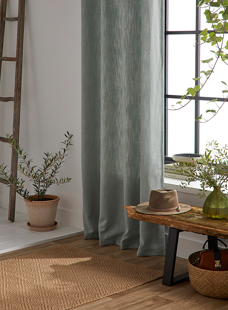 Simons Maison Kelly Green Textured linen curtain See available sizes