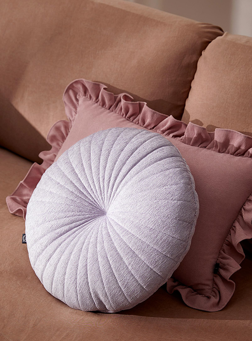 Simons Maison Lilacs Herringbone round cushion 35 cm