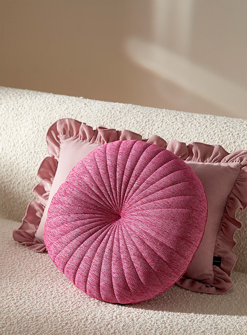 Simons Maison Pink Herringbone round cushion 35 cm