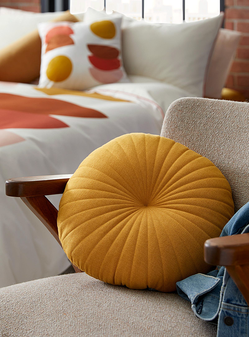 Simons Maison Dark Yellow Colourful round cushion 35 cm