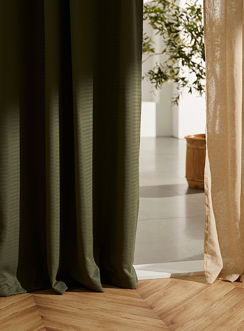 Simons Maison Mossy Green Fine herringbone curtain See available sizes