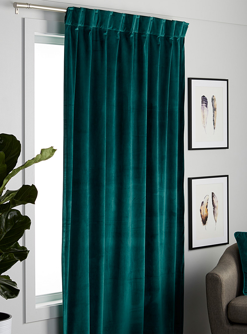 Simons Maison: Le rideau somptueux velours 2 formats offerts Sarcelle-turquoise-aqua