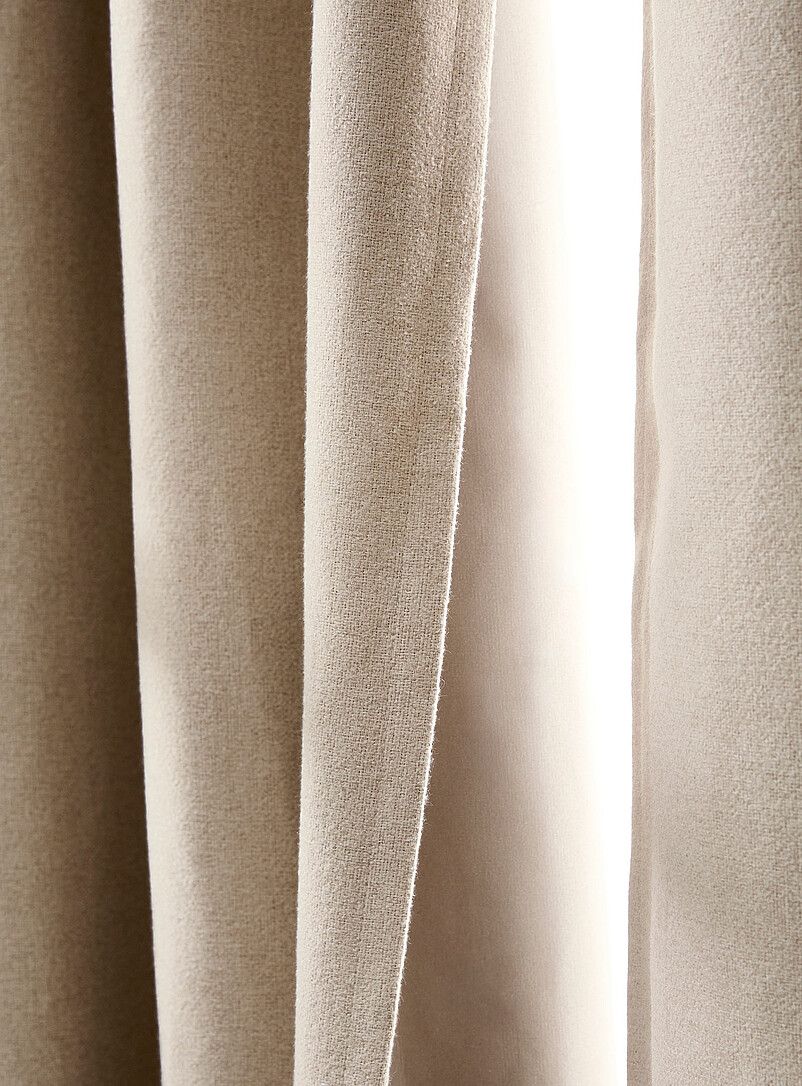 Simons Maison Ivory/Cream Beige Faux-wool blackout curtain <b>Single panel</b> 130 x 220&nbsp;cm