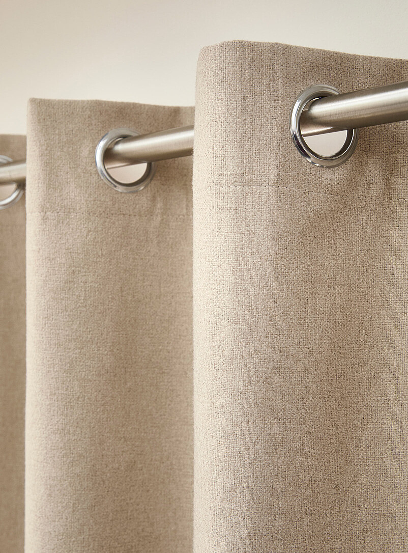 Simons Maison: Le rideau coupe-lumi&egrave;re effet laine <b>Un panneau</b> 130 x 220 cm Ivoire - Beige cr&egrave;me