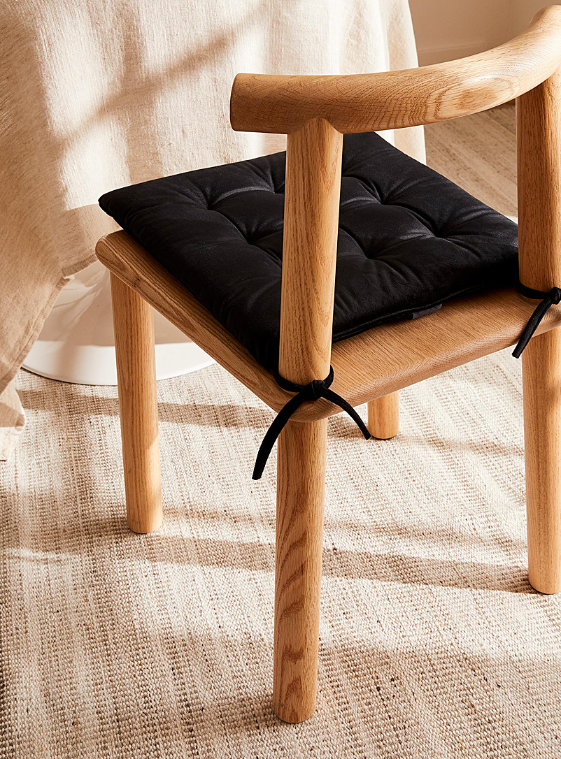 Simons Maison Black Velvet square chair cushion 40 x 40 cm
