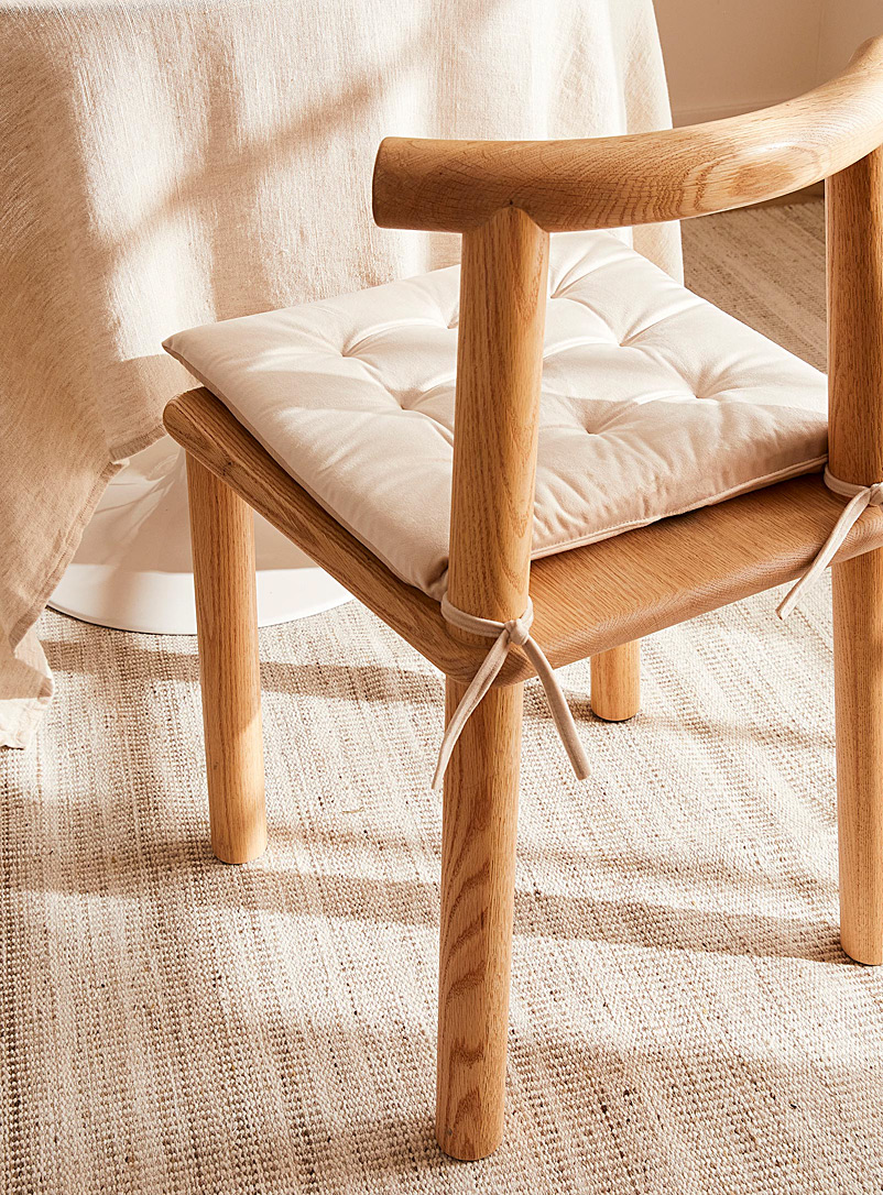 Simons Maison: Le coussin de chaise carré velours 40 x 40 cm Beige crème