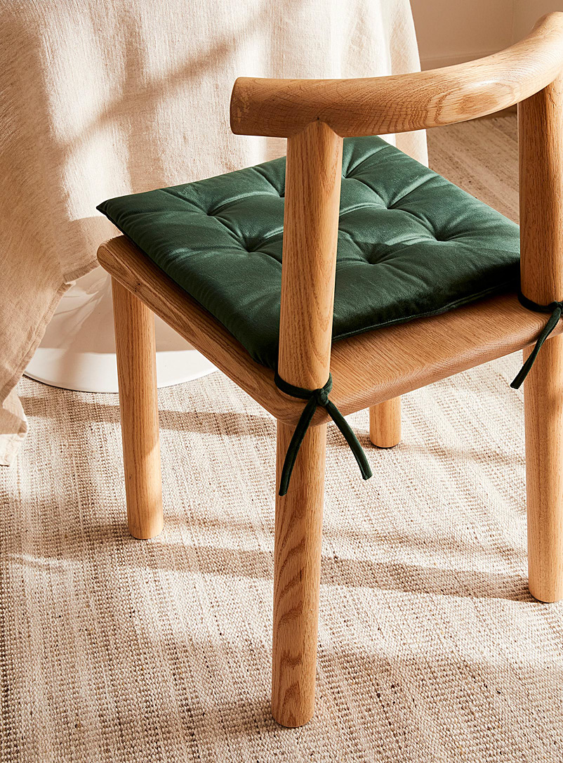 Simons Maison: Le coussin de chaise carré velours 40 x 40 cm Kaki chartreuse