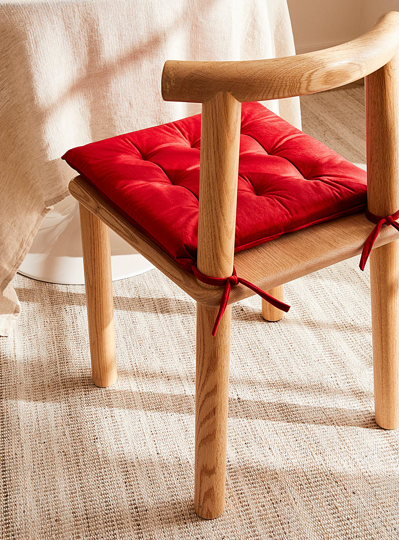Simons Maison Red Velvet square chair cushion 40 x 40 cm