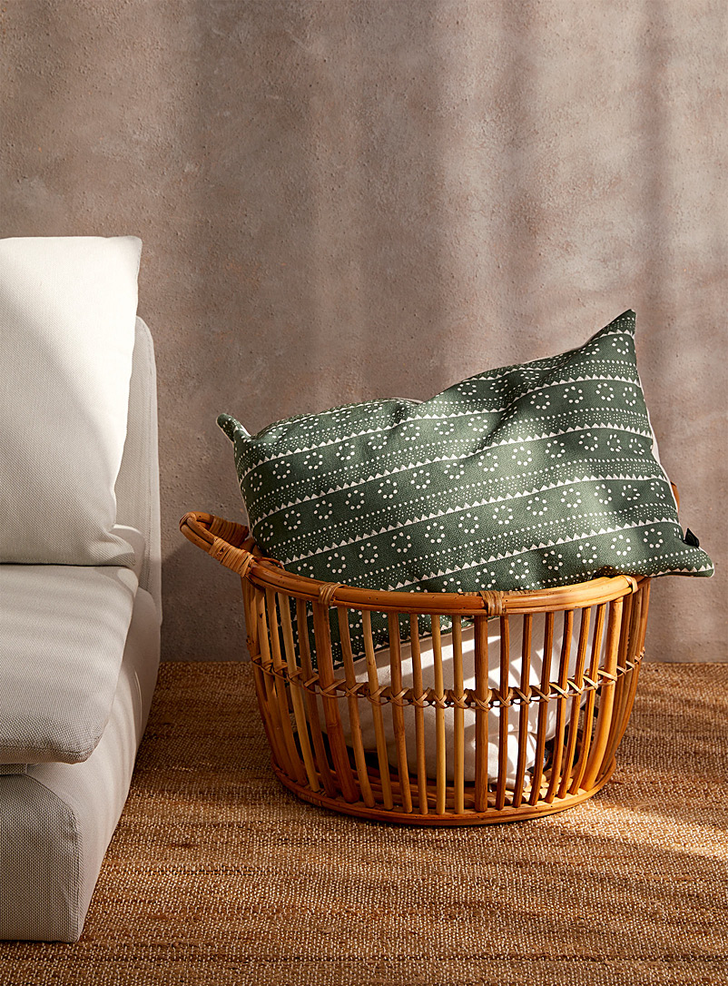 Simons Maison Patterned Green Geometric stripes cushion 40 x 60 cm