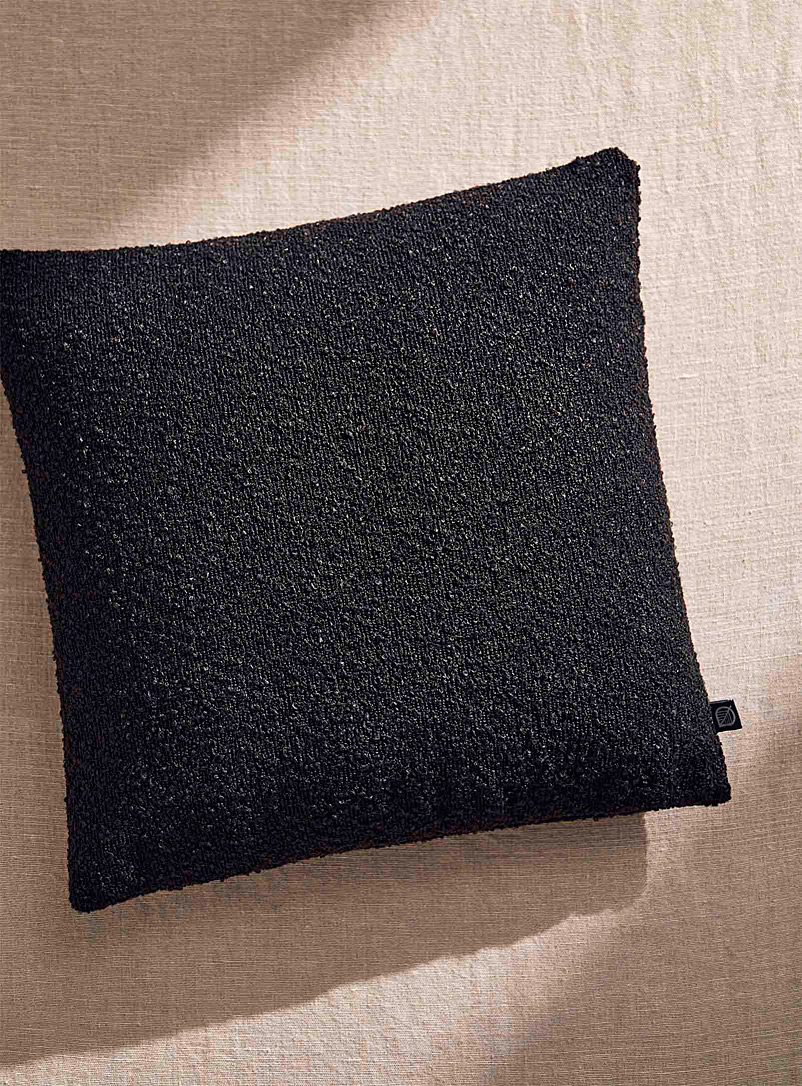Simons Maison: Le coussin microbouclé 45 x 45 cm Noir