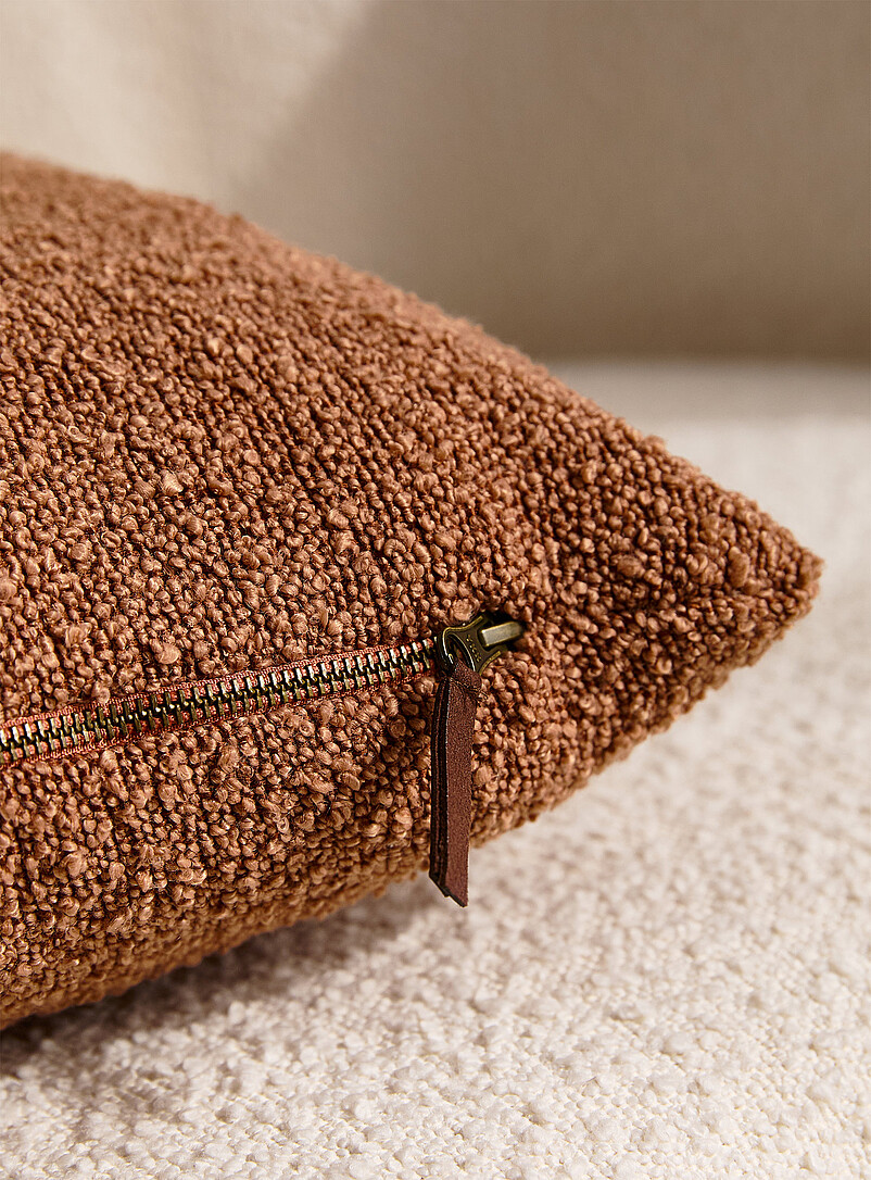 Simons Maison Copper/Rust Boucl&eacute; fabric removable-cover cushion 50 x 50 cm