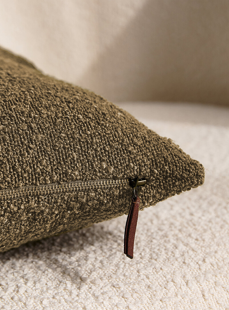 Simons Maison Copper/Rust Boucl&eacute; fabric removable-cover cushion 50 x 50 cm