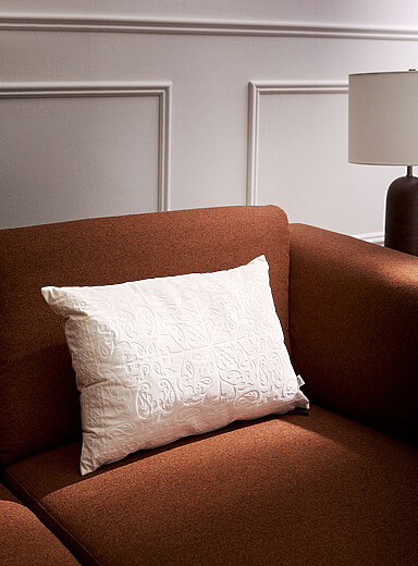 Le coussin d&eacute;houssable velours ornements 40 x 60 cm