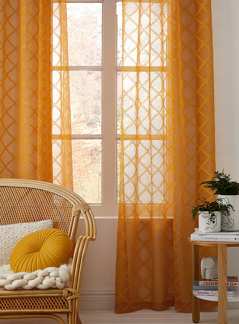 yellow sheer curtains 63 inches