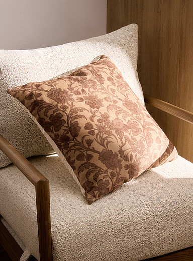Sepia flowers removable cover cushion 50 x 50 cm