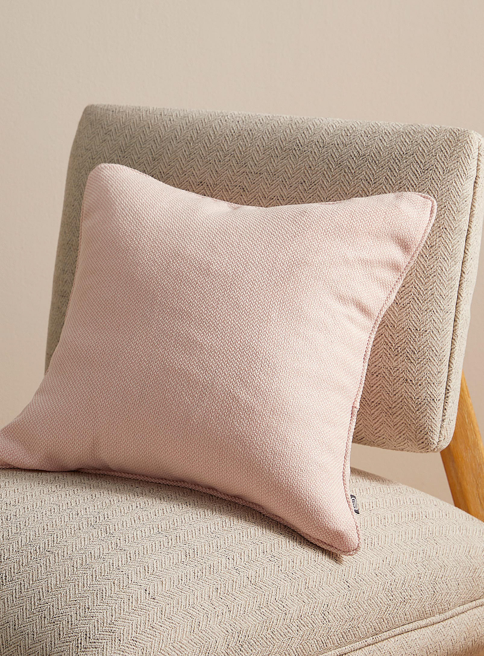 Simons Maison Raw Canvas Cushion 46 X 46 Cm In Pink