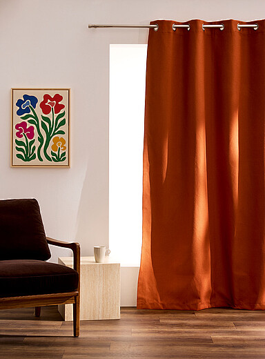 Faux-wool blackout curtain <b>Single panel</b> 130 x 220&nbsp;cm