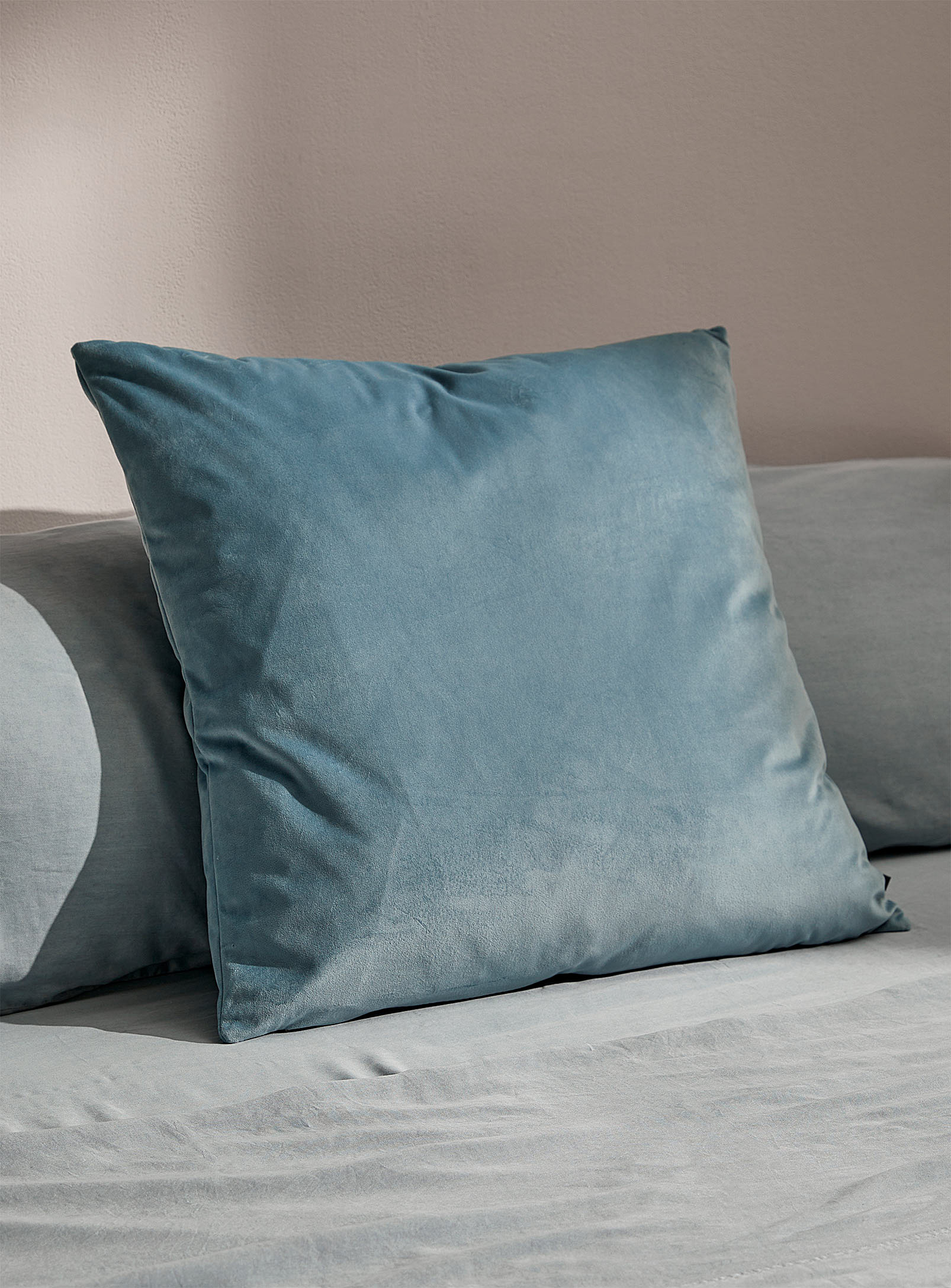 Simons Maison Opulent Velvet Cushion 60 X 60 Cm In Baby Blue