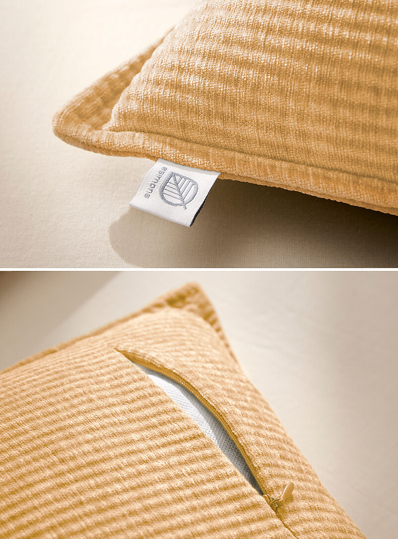 Ribbed chenille knit removable cover cushion 50 x 50 cm product image 2