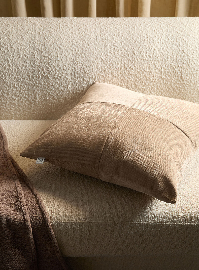 Corduroy Checkerboard Removable-Cover Cushion 50 X 50 Cm
