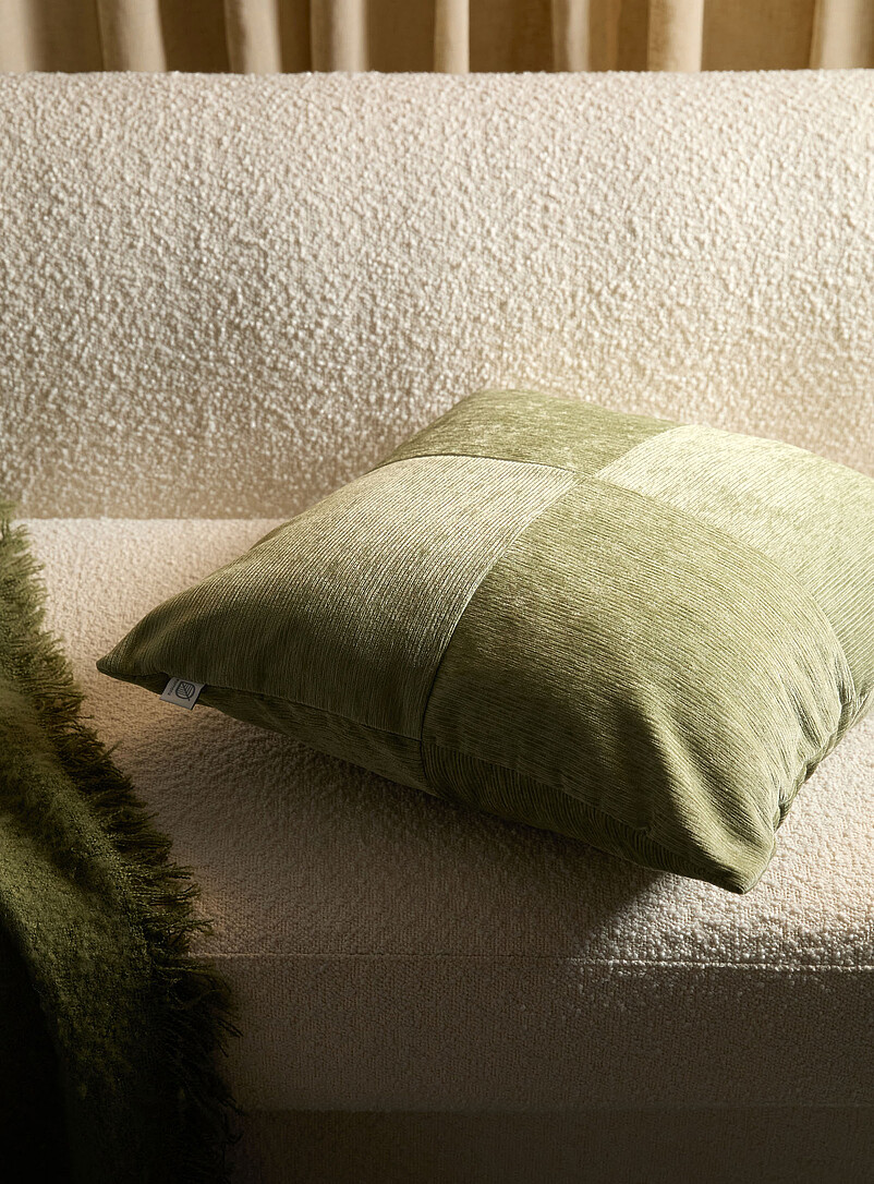 Corduroy checkerboard removable-cover cushion 50 x 50 cm product image (primary)