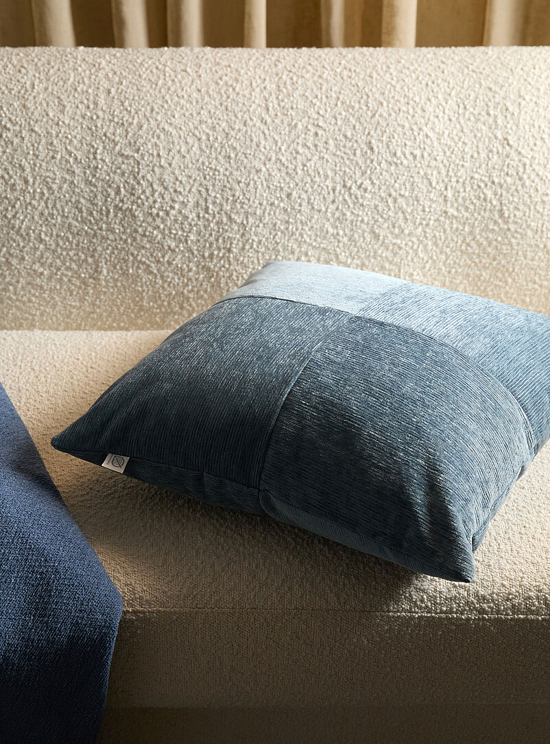 Corduroy Checkerboard Removable-Cover Cushion 50 X 50 Cm
