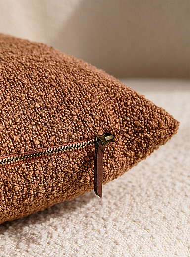 Boucl&eacute; fabric removable-cover cushion 50 x 50 cm