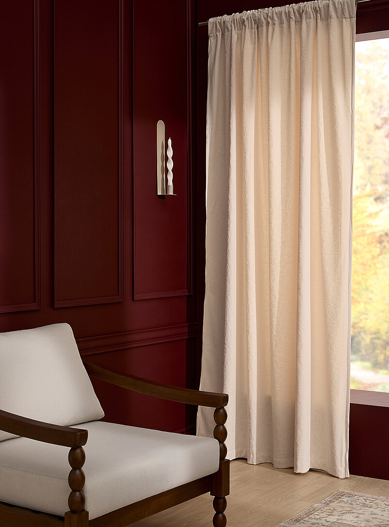Damask-style velvety curtain One panel 140 x 220 cm product image 2