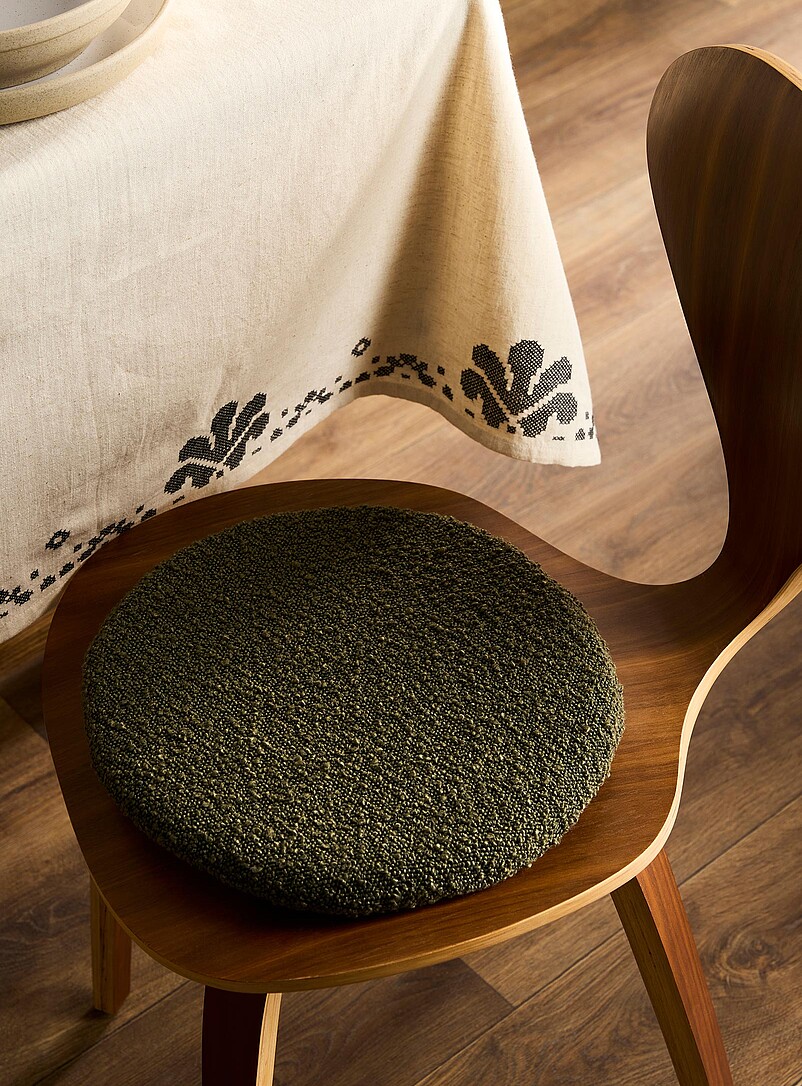 Round bouclé chair cushion 35 cm in diameter product image (primary)