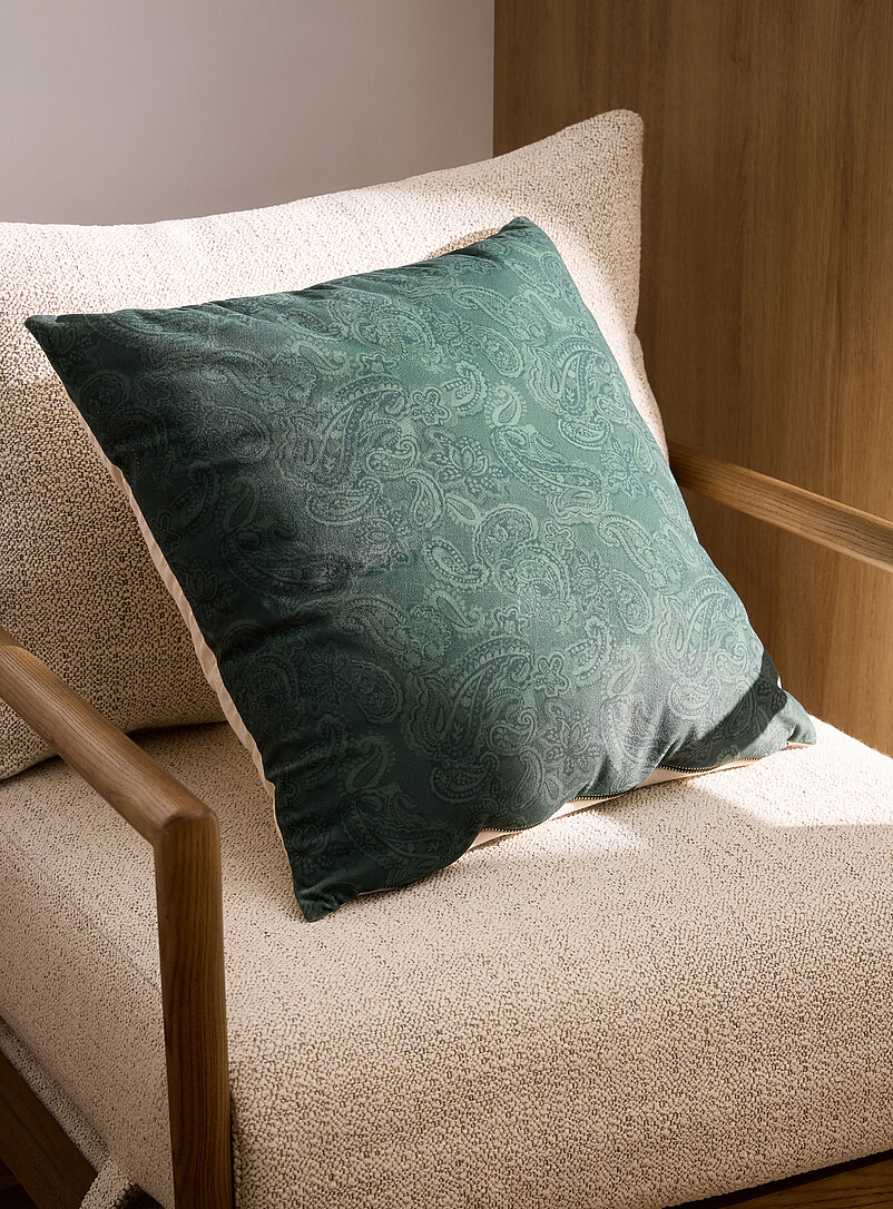 Velvety Paisley Removable Cover Cushion