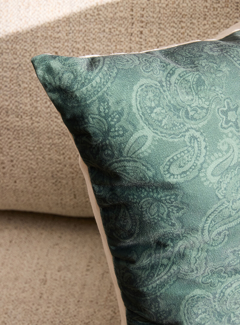 Velvety paisley removable cover cushion product image 2