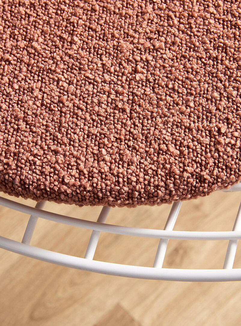 Terracotta round bouclé chair cushion 35 cm in diameter product image 2