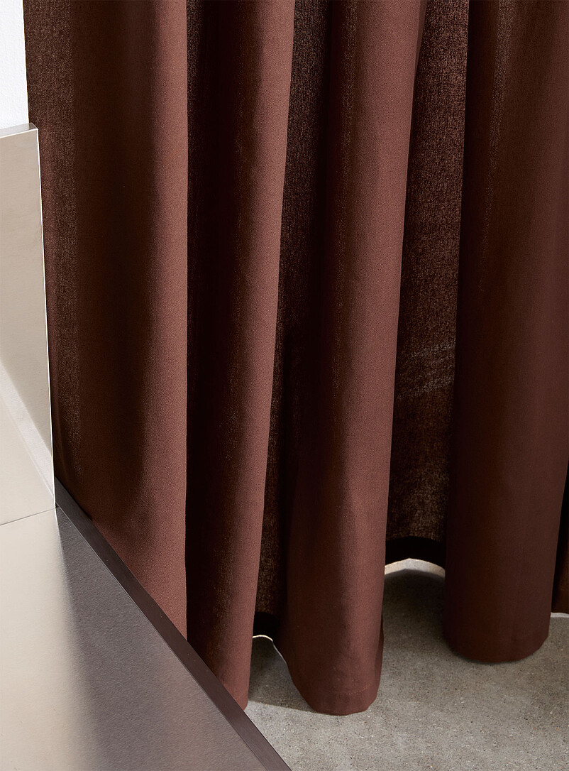 Simons Maison: Le rideau uni pur coton <b>Un panneau</b> 130 x 220 cm Brun