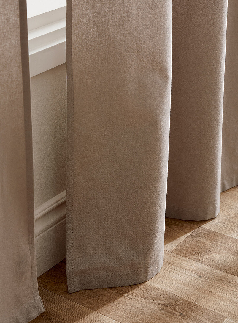 Simons Maison Brown Pure cotton solid curtain <b>Single panel</b> 130 x 220&nbsp;cm