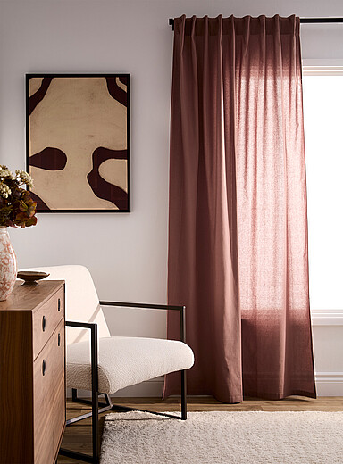 Pure cotton solid curtain <b>Single panel</b> 130 x 220&nbsp;cm