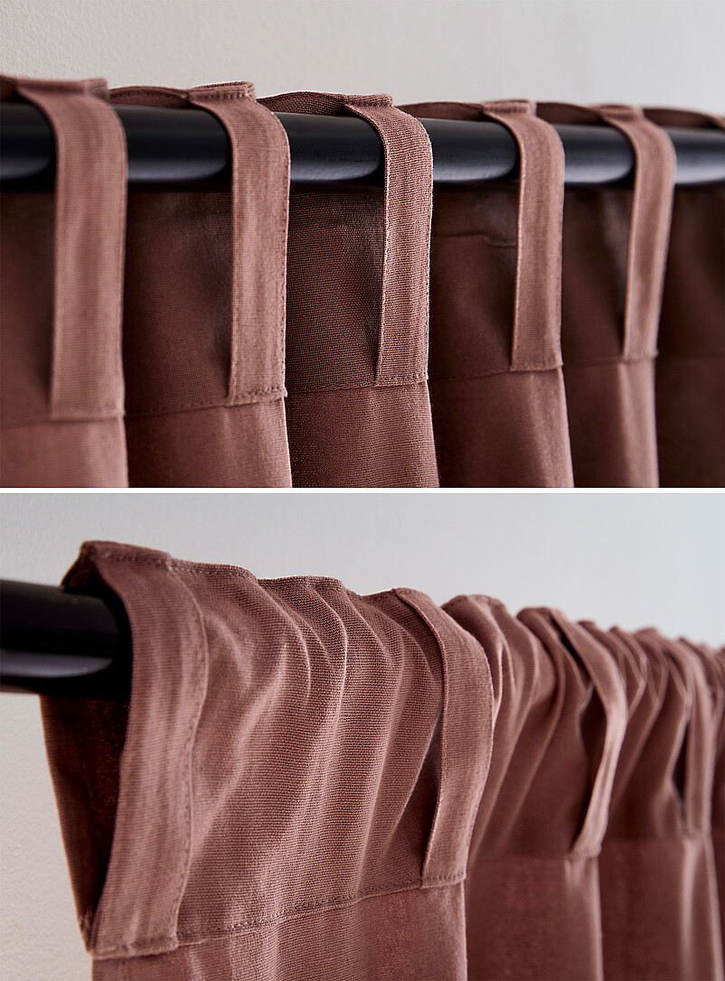 Simons Maison: Le rideau uni pur coton <b>Un panneau</b> 130 x 220 cm Brun