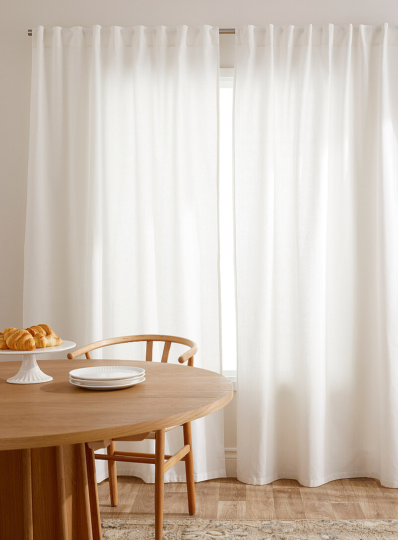 Bright white pure cotton curtain One panel 130 x 220 cm product image (primary)