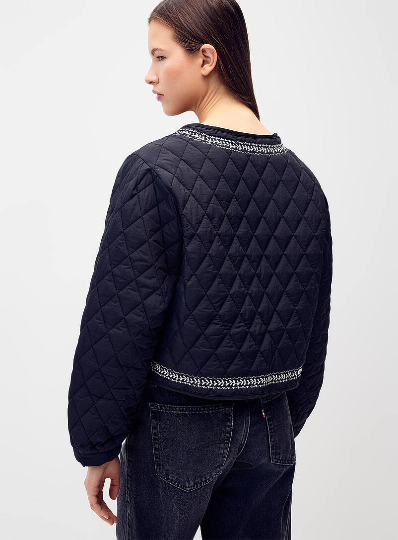Embroidered flowers quilted jacket | Twik | Women's Jackets and