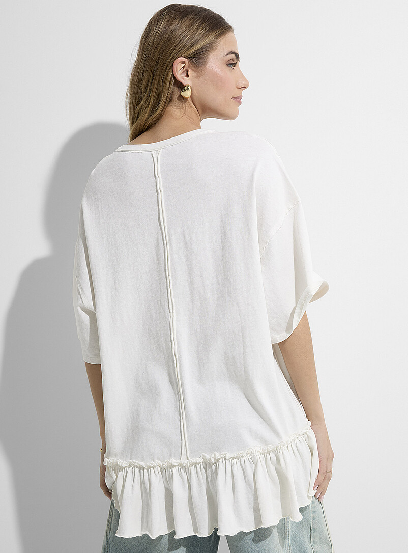 Ic&ocirc;ne Hazelnut Ruffled oversized T-shirt for women