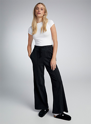 Reverse seams faded fleece pant | Twik | Shop Women%u2019s Wide-Leg ...